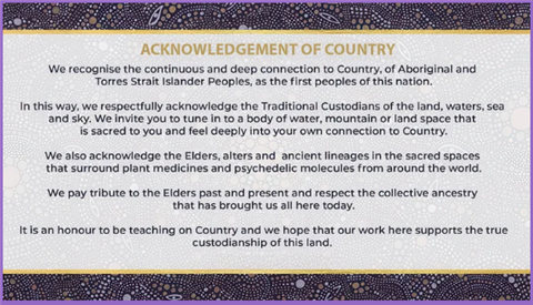Acknowledgement of Country artwork in warm earth tones