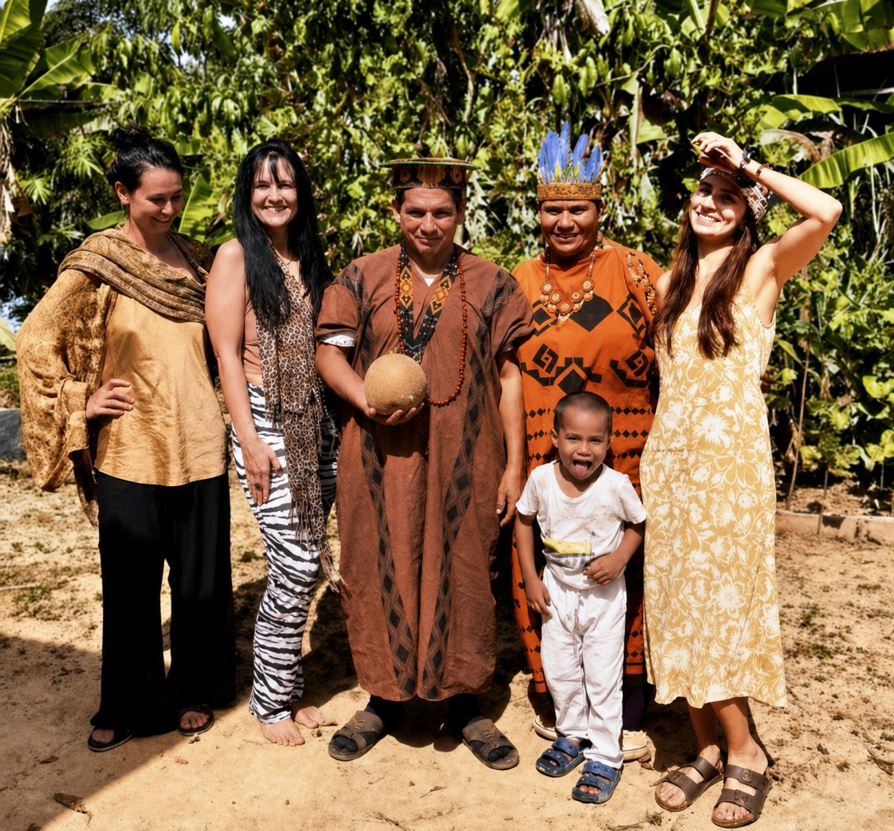 Retreat facilitators and curanderos gathered together at the healing centre